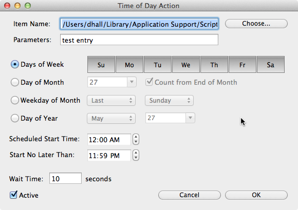Time of Day Action Panel for Scriipt Timer